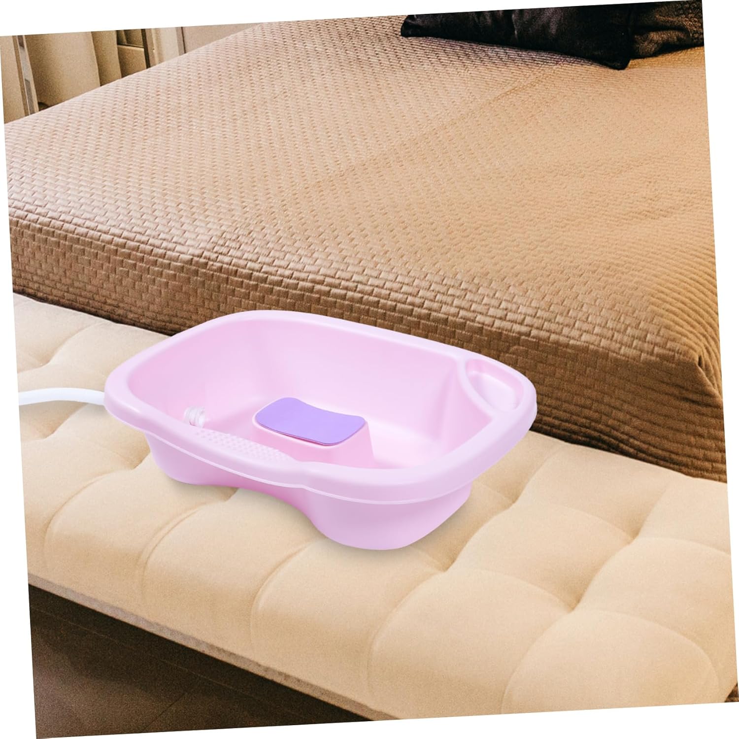 Ipetboom Portable Hair Washing Basin for Bedridden Plastic Shampoo Bowl for Elderly and Thickened Design for Comfortable Hair Care for Home Use and Bedside Washing