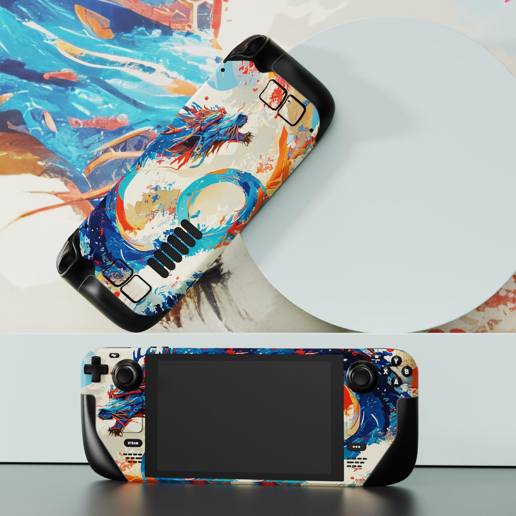 playvital Adesivo Skin per Steam Deck,Adesivi Decal Sticker Vinile Protettiva per Steam Deck OLED/LCD Console-Elisio del Drago