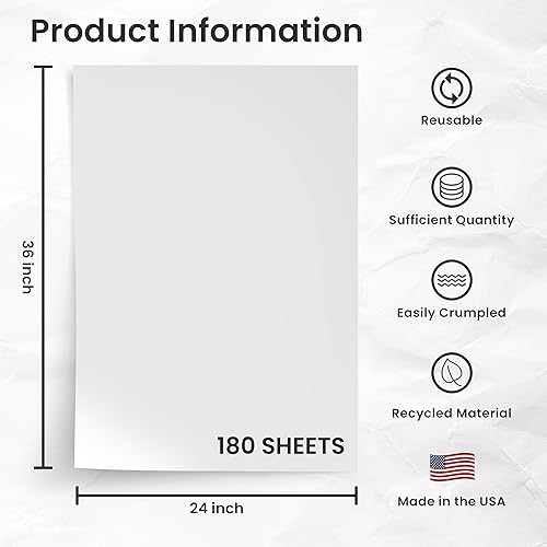 Miniatura 29 de Hojas de papel de embalaje para mudanzas, 15 libras, 480 hojas de papel de periódico, imprescindibles en tus suministros de mudanza, 27 x 17