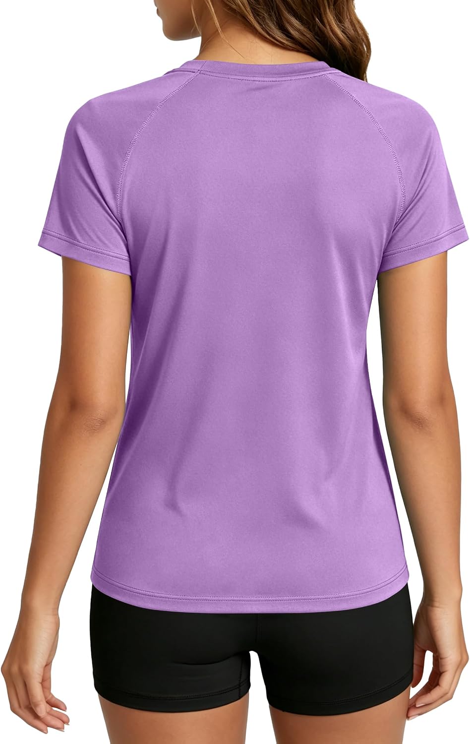 Women's Short Sleeve Workout T-Shirt UPF 50+ Raglan Sleeve Quick Dry Tops Sun Protection Crewneck Athletic Running Gym Tees