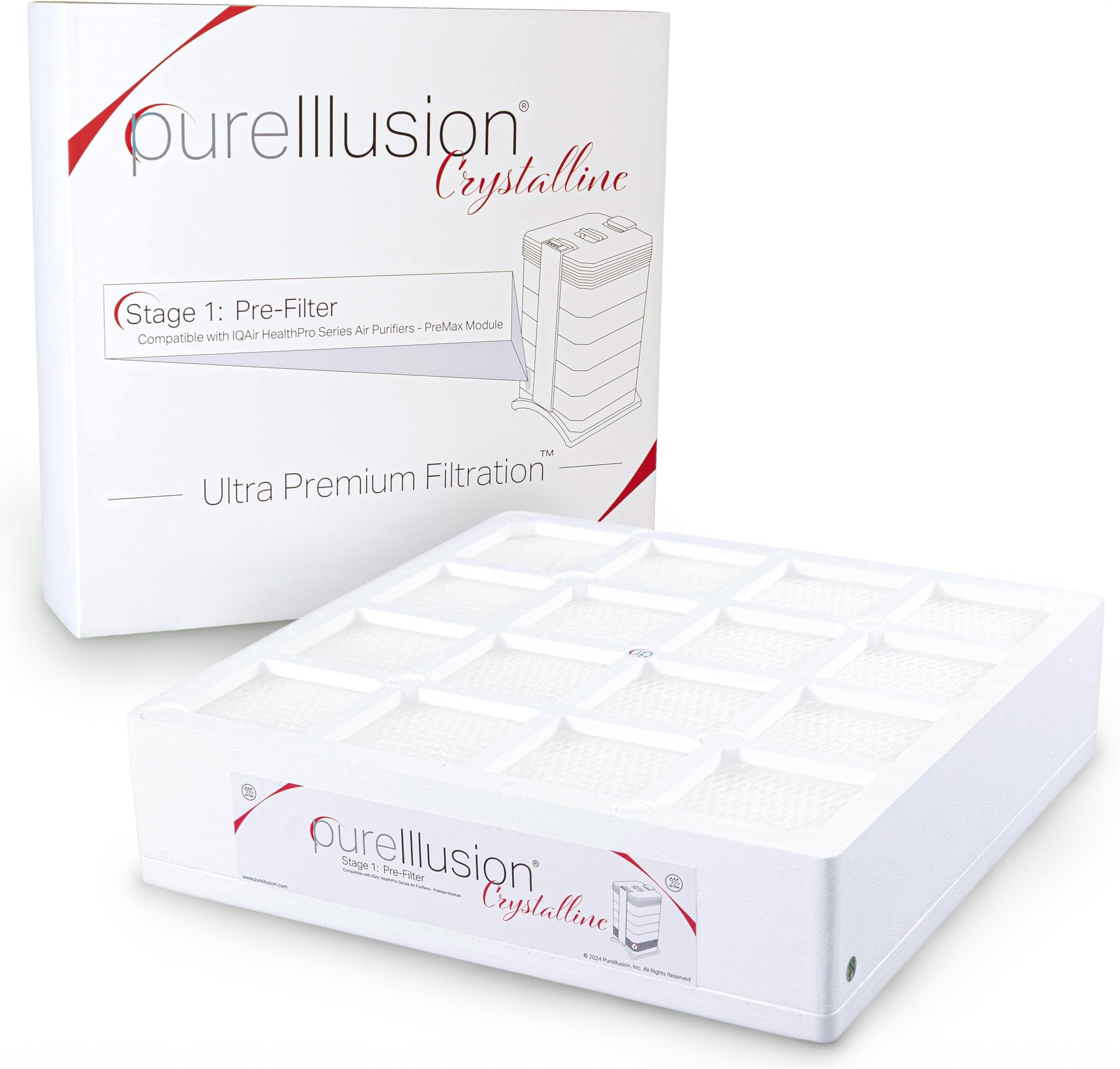 PureIllusion Scientifically Tested PreFilter for IQAir HealthPro Series Air Purifier - Ultra Premium Filter fits PreMax Module - Genuine Crystalline Pre Filter