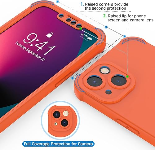 Miniatura 4 de ORETECH Funda para iPhone 13, con 2 protectores de pantalla de vidrio protección de cámara grado militar certificado 360 a prueba de golpes, funda