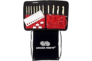 Complete Interchangeable Tunisian Crochet Hook Set with Carry Bag