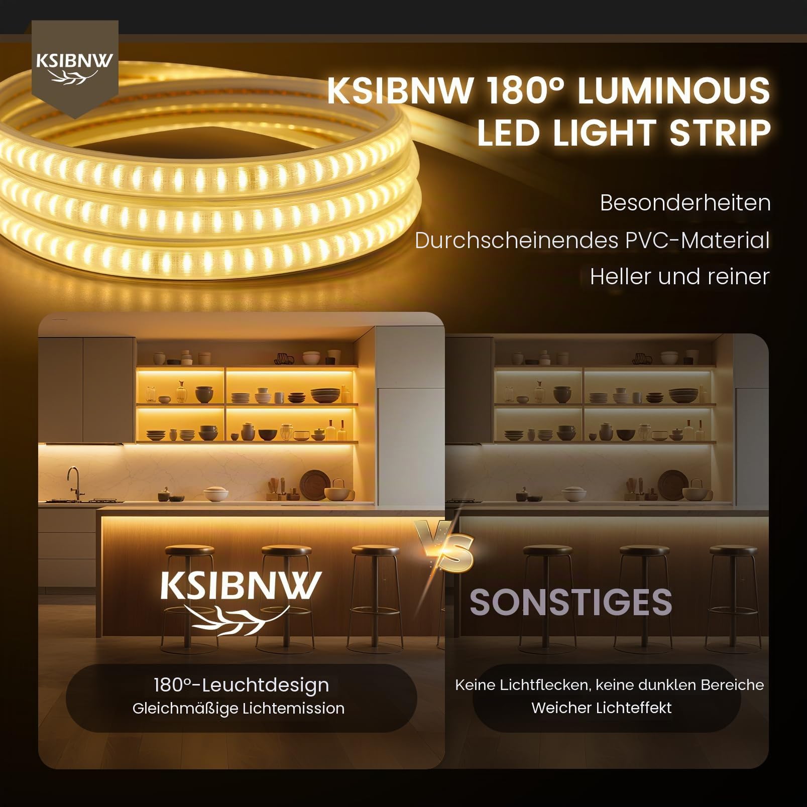 KSIBNW LED Streifen Aussenbereich 20M, 230V Neon LED Strip Wasserdicht IP65 Schlauch Warmweiß 3000K Led Leiste Band Flexibel Outdoor 145LEDs/M Lichtleiste mit Netzteil und Stecker für Außen Innen Deko