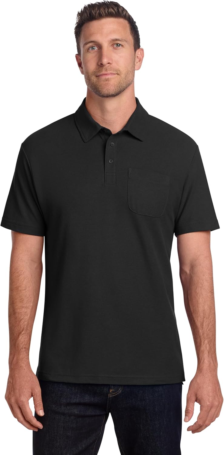 Port Authority Cotton Blend Pique Pocket Polo Shirt