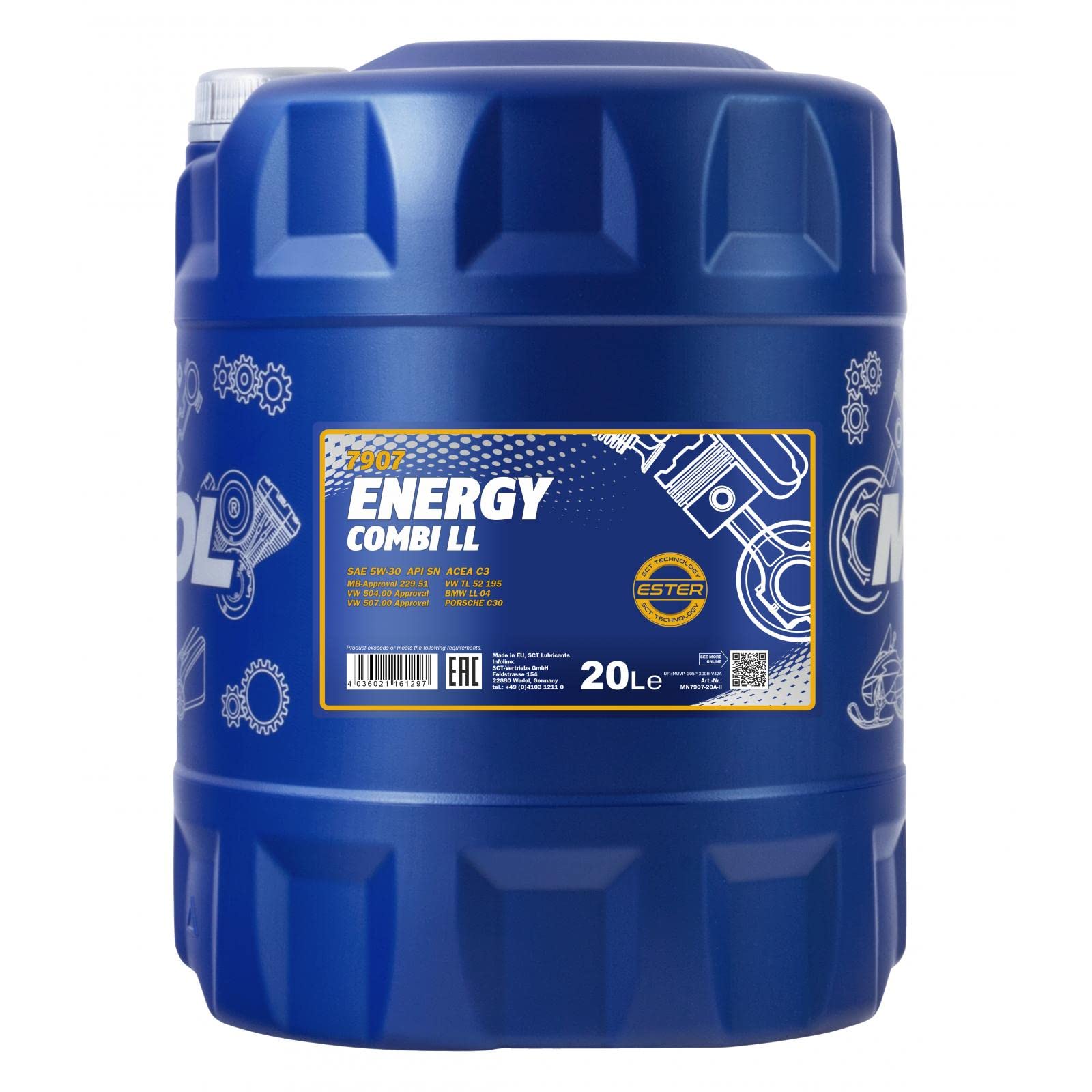 MANNOL Energy Combi LL 5W-30 API SN/CF Aceite de Motor, 20 litros