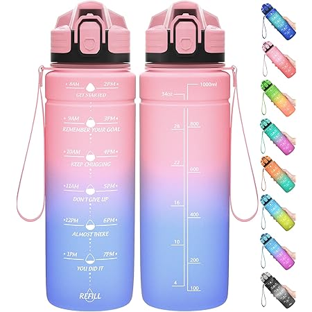 Bouteille D'Eau Sans BPA - Gourde étanche, école, Sport, Extérieur, Couleurs Variées