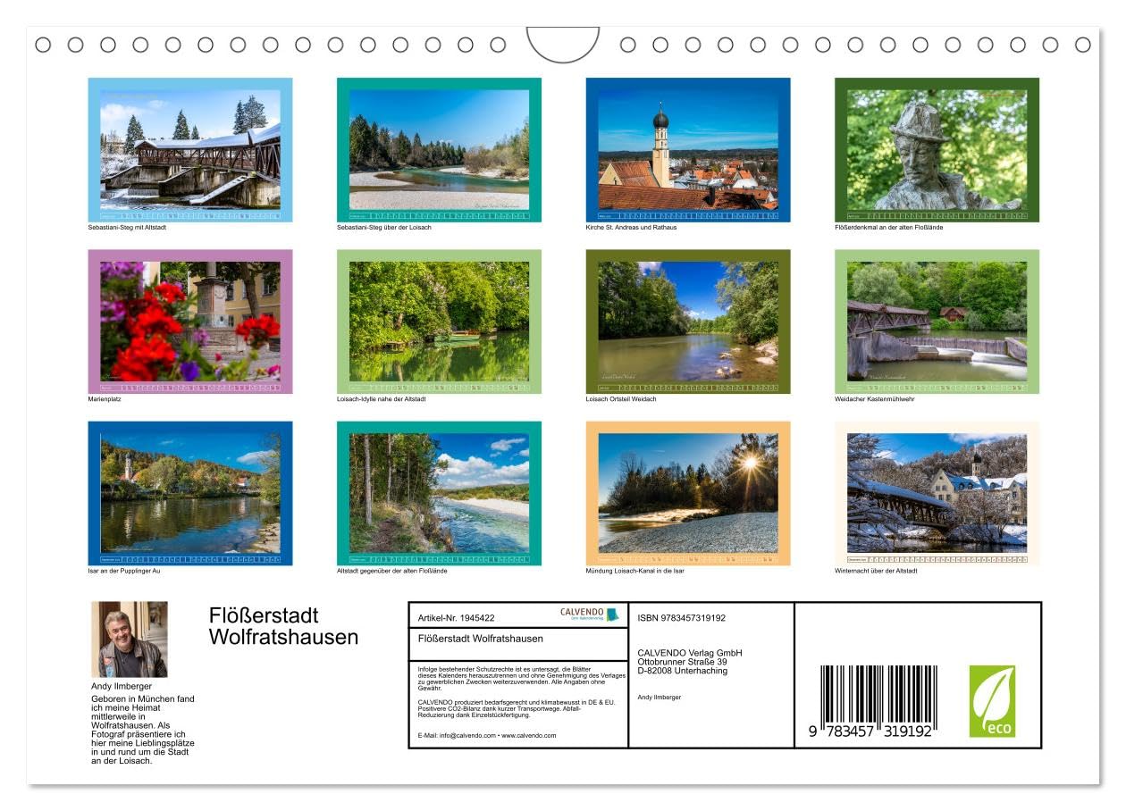 Flößerstadt Wolfratshausen (Wandkalender 2026 DIN A4 quer), CALVENDO Monatskalender: Die schönsten Motive aus Wolfratshausen (CALVENDO Orte)