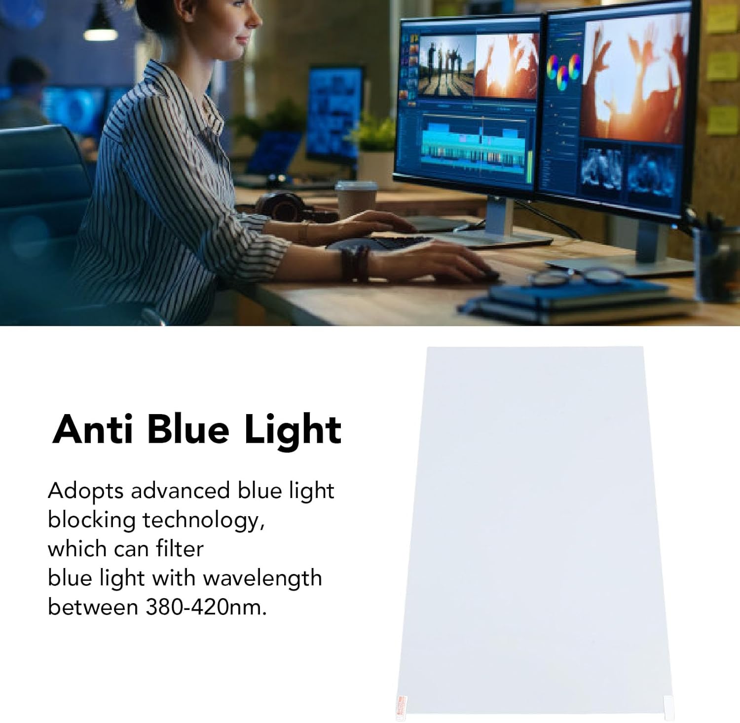 ciciglow Blue Light Screen Protector, Blue Light Blocking Film for 25 Inch Computer Display, Anti Scratch PET Eye Caring Filter Film for 16:9 Widescreen Desktop PC Display