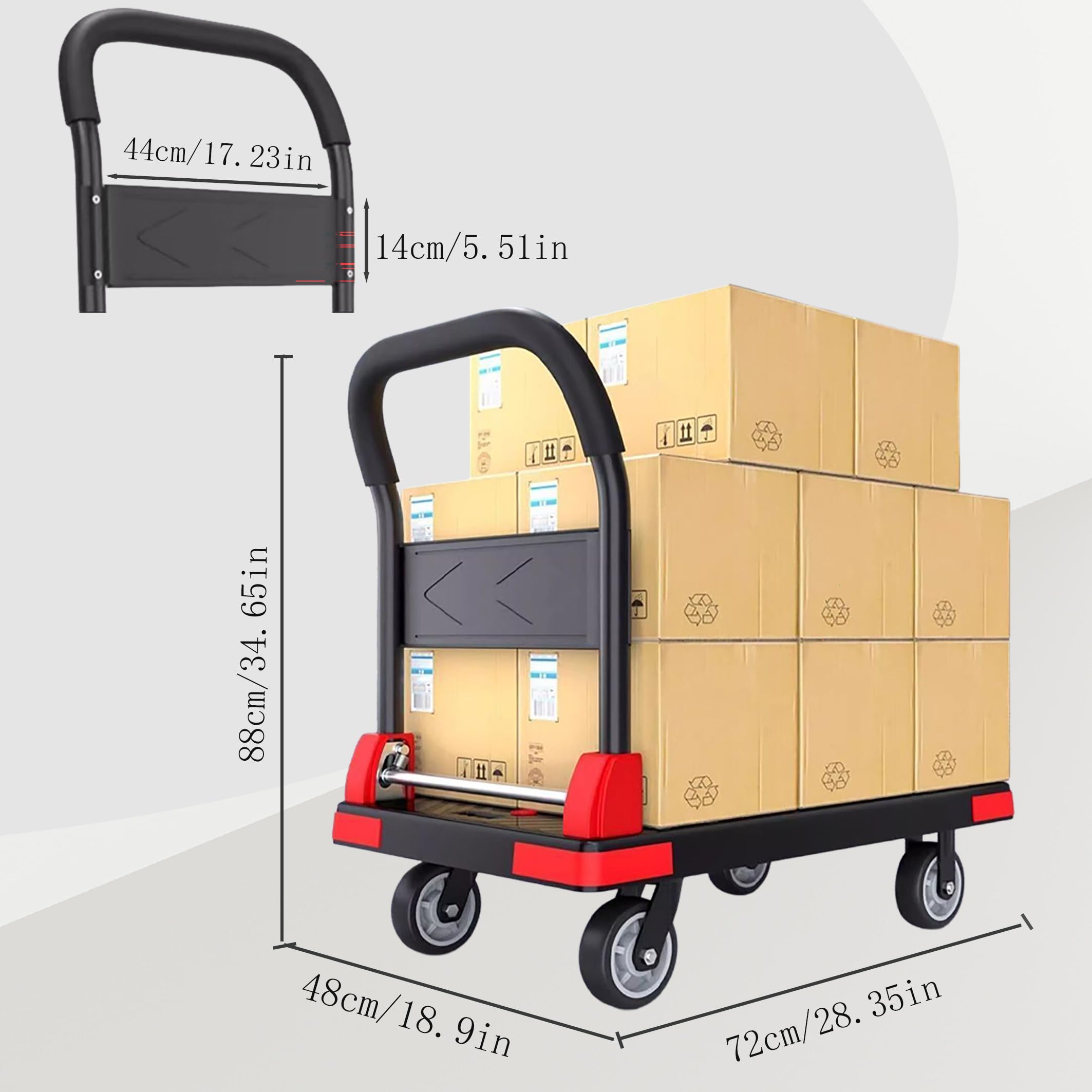 Carrello a Pianale per Traslochi, Portata 551,16 Libbre 黄色