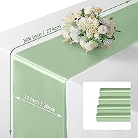 Vista 188 de Manyshofu 12Pcs Satin Orange Table Runner - 12 x 72 Inch Long Size, Party Table Runner Decor Bright & Smooth Wedding Decorations Table Runners for