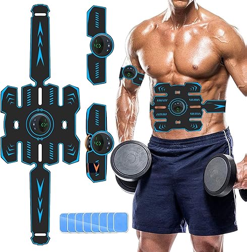 UMATE Estimulador muscular EMS, cinturón estimulador de abdominales, entrenador de cintura para mujerhombre, equipo de entrenamiento de abdominales