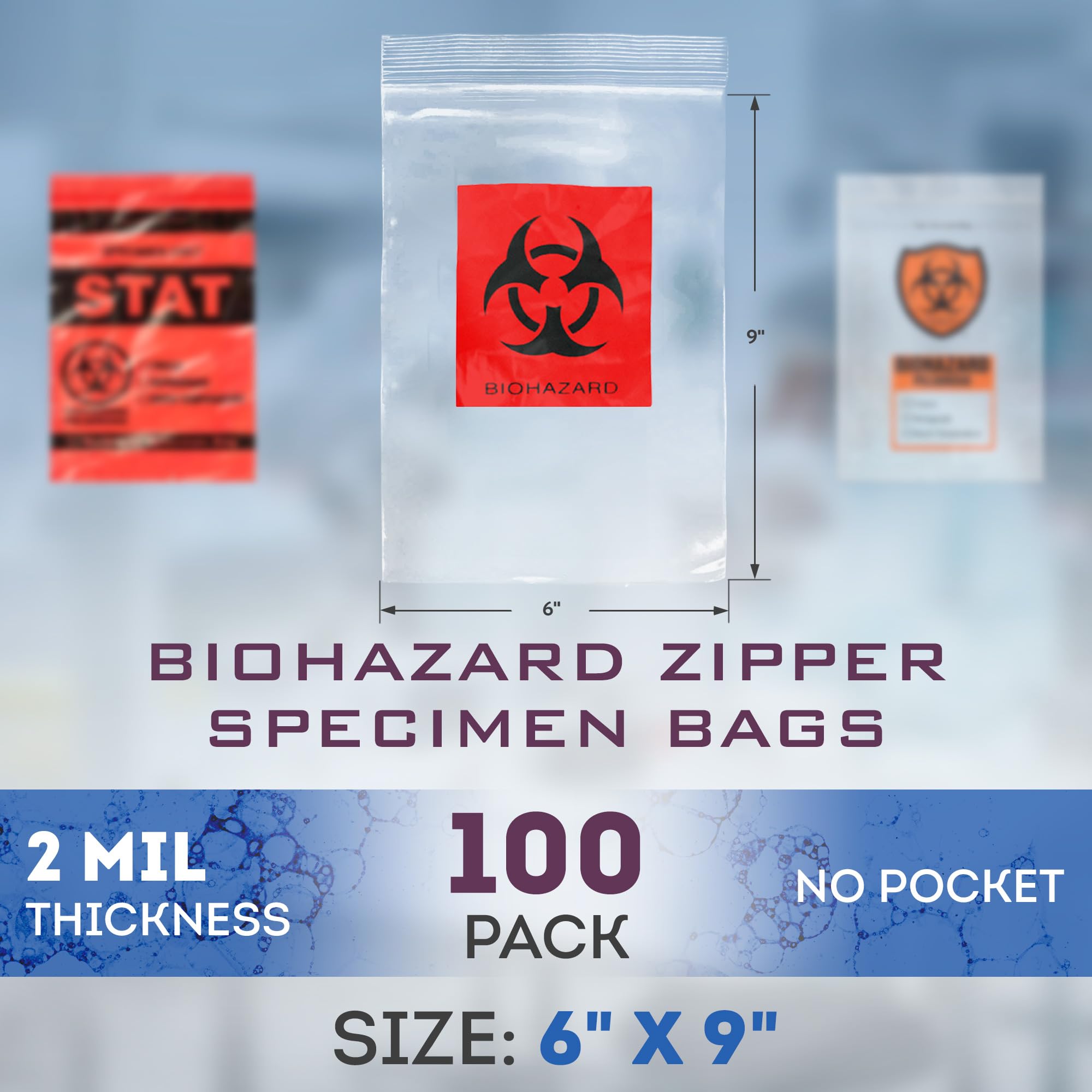 WindowsPC用BIOHAZARD、BIOHAZARD 2 .3PC版セット APQ Pack of 100 Biohazard Specimen Bags Black and Red 6 x 9 Zipper