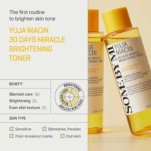 Miniatura 2 de SOME BY MI Yuja Niacin 30 Days Miracle Brightening Toner - 5.07 onzas, 5.1 fl oz, 5% niacinamida y 12 vitaminas tónico facial para aclarar, cuidado