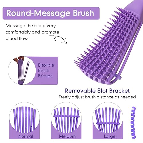 Miniatura 2 de Cepillo desenredante para cabello húmedo, 3 piezas, cepillo para el cabello para mujeres, cepillo desenredante para cabello rizado, peine de dientes