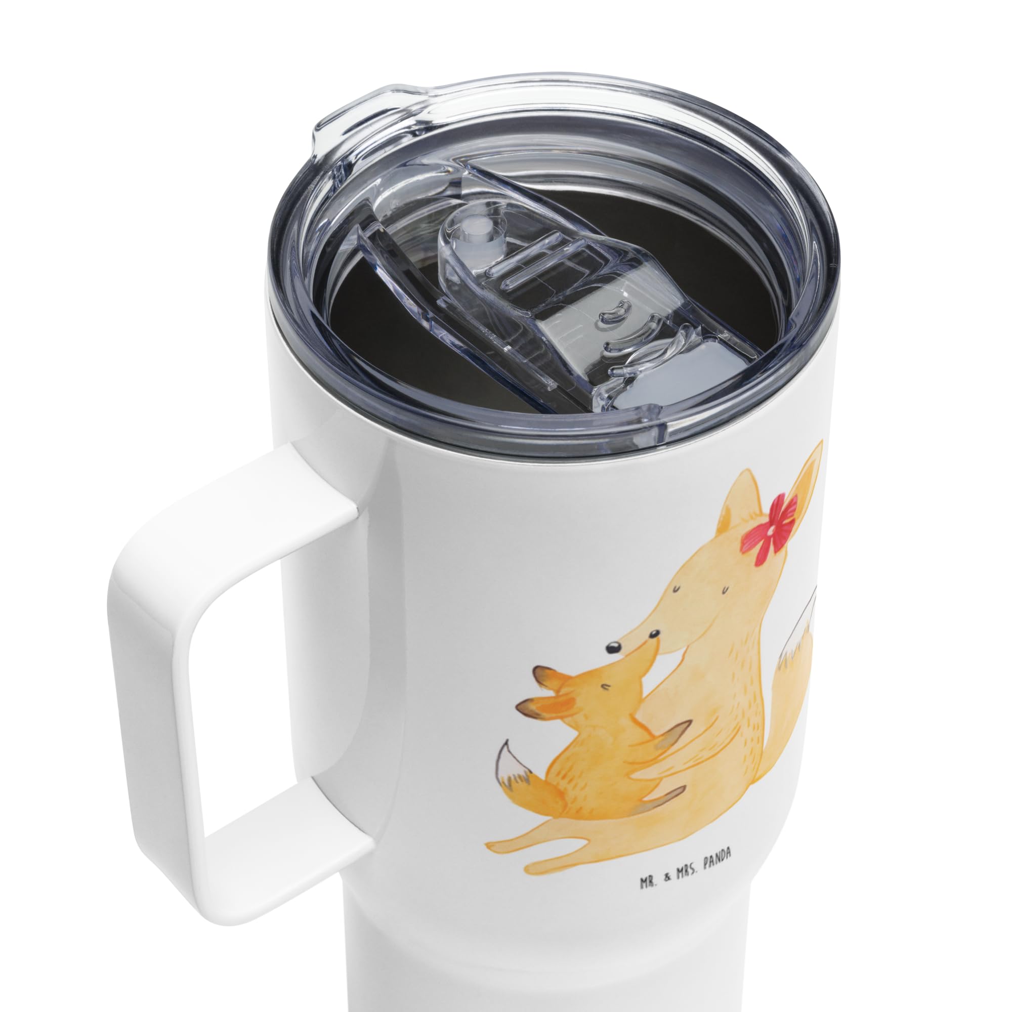 Mr. & Mrs. Panda Thermobecher Fuchs Mama - Geschenk, Teetasse, thermosbecher, Edelstahl Tasse, Schoß, Mutter, Muttertag, Tochter, getränkebecher, Kaffee-to-go-Becher