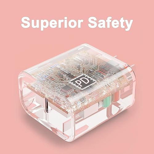 Vista 65 de iGENJUN Cargador USB C de 20 W, certificado MFi para iPhone 15, 14, 13, 12, cargador rápido, compacto PD 3.0, bloque de cargador de pared, lila