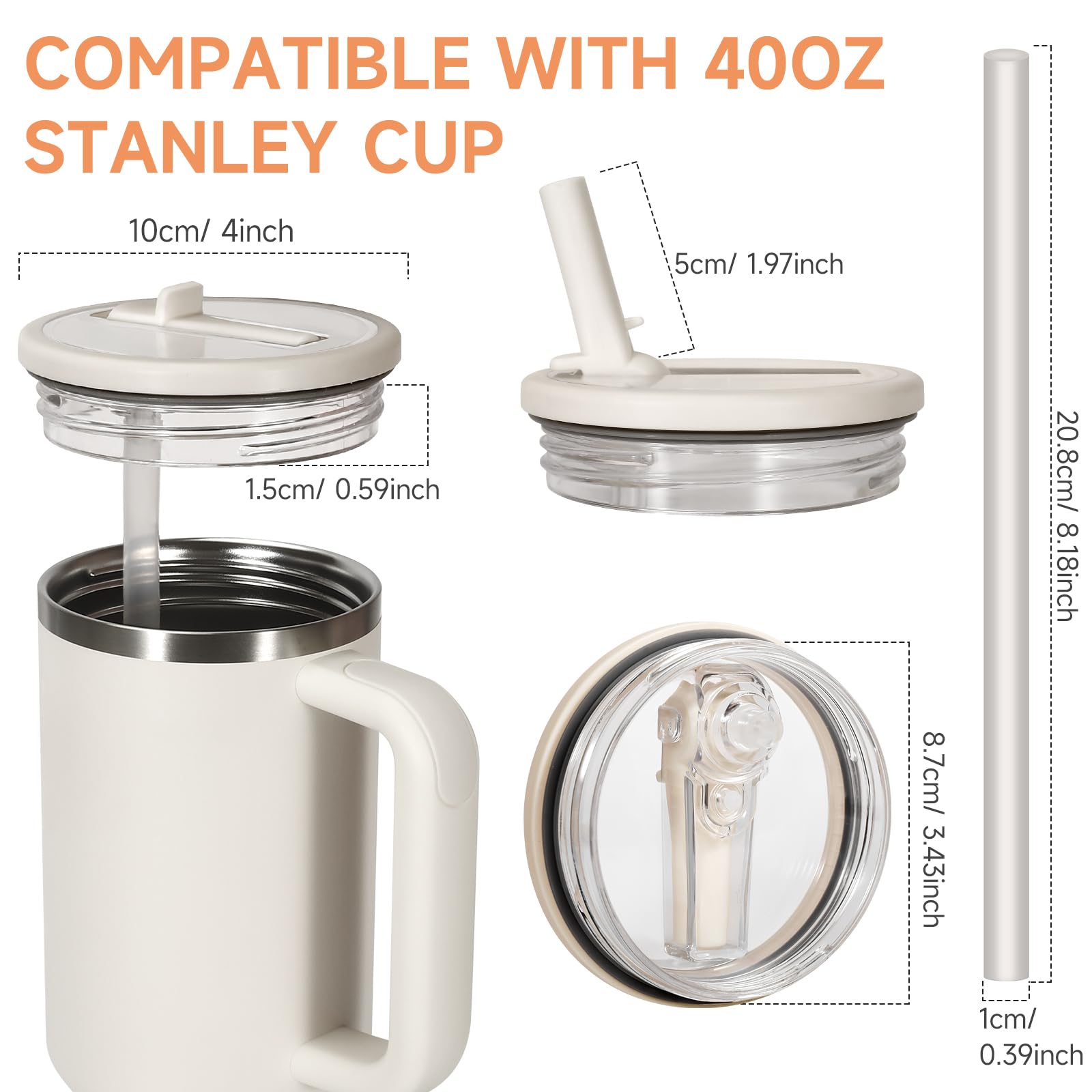 Ricambi Stanley Quencher Set 2 Coperchi Con Cannuccia Per Stanley Cup 1