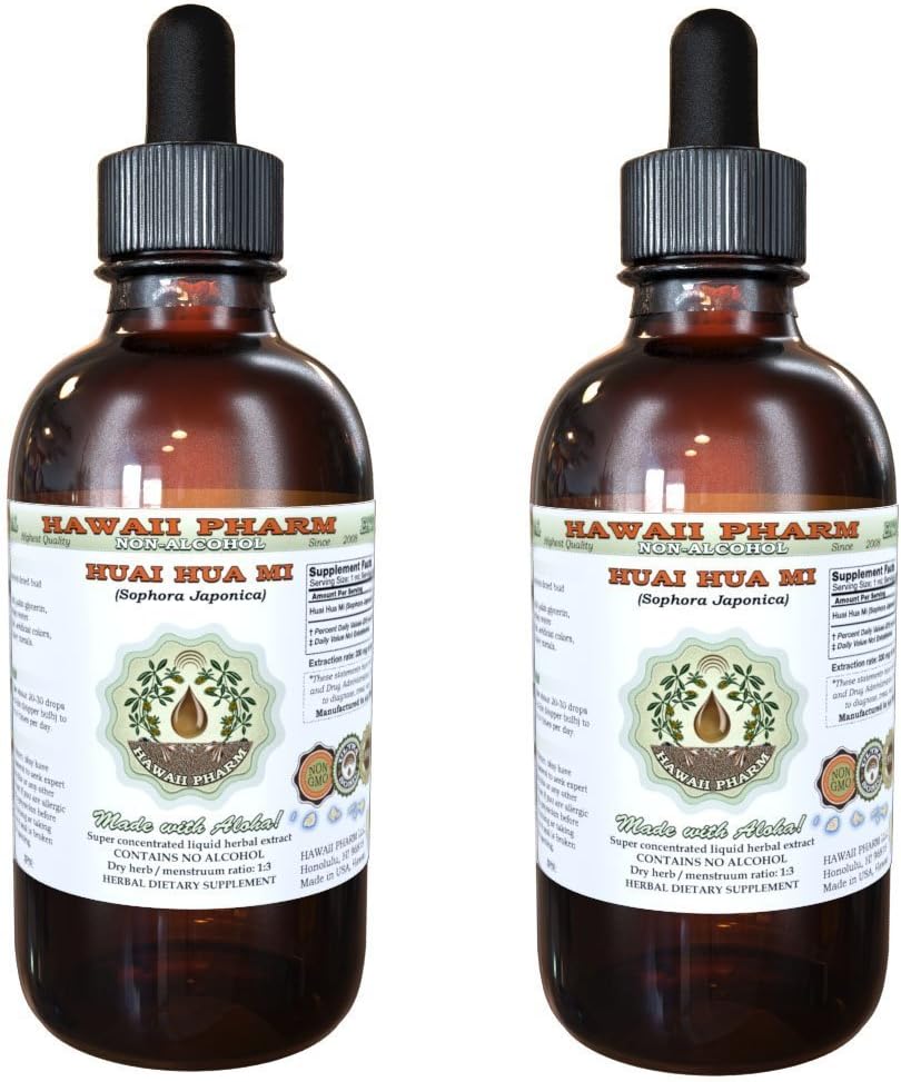 Hu Zhang Alcohol-Free Liquid Extract, Hu Zhang (Polygonum Cuspidatum) Dried Root Glycerite Hawaii Pharm Natural Herbal Supplement 4x4 oz