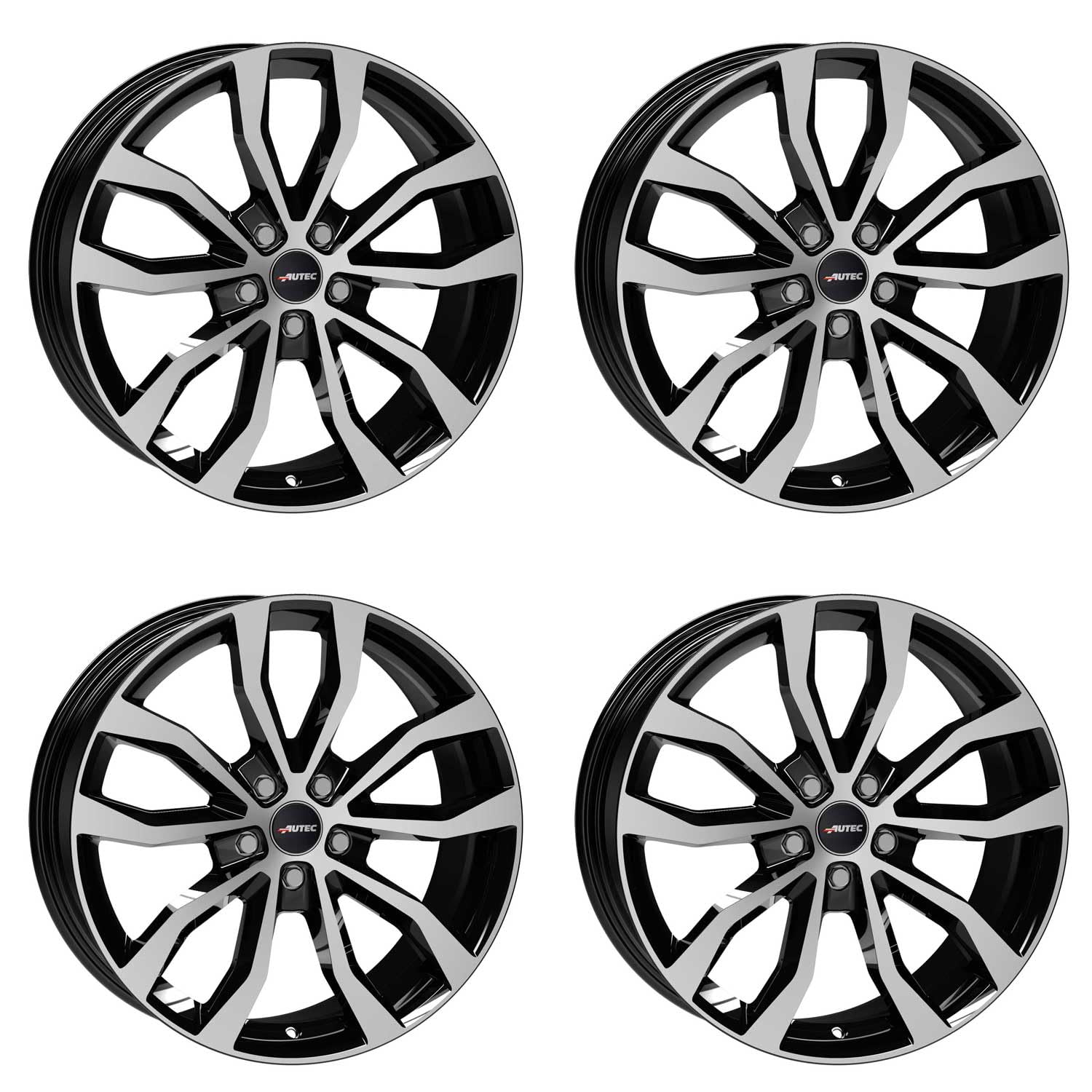 4x AUTEC alloy rims UTECA 9.0x20 ET43 5x108 Schwarz poliert compatible with Polestar Polestar 2