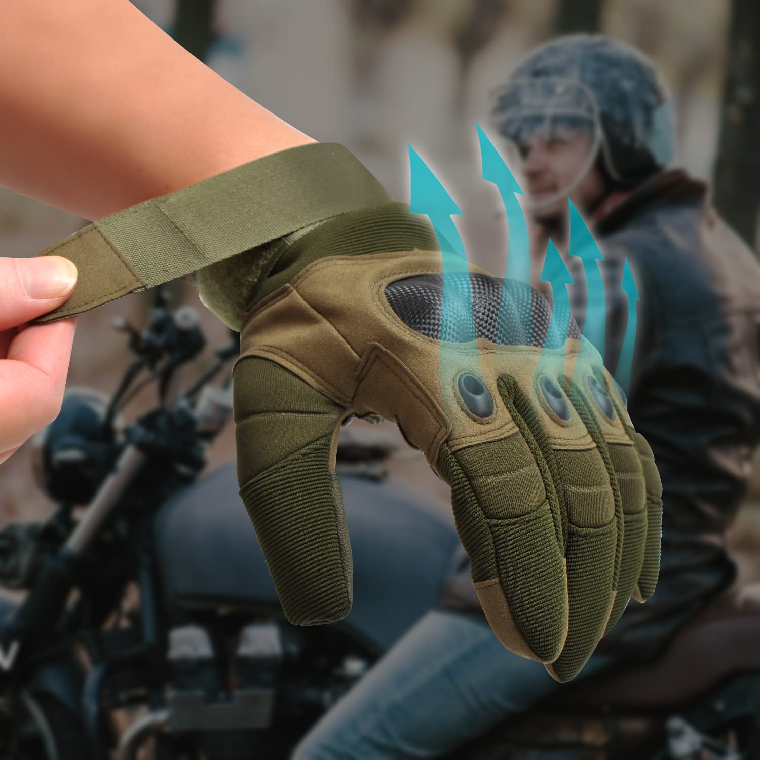 COZOME Guanti Moto Uomo Estivi,Guanti per scooter Touch screen e nocche rinforzate guanti per Corse in Motocicletta ATV BMX MTB Bicicletta Arrampicata Escursioni Ciclismo e Altri Sport All'aperto