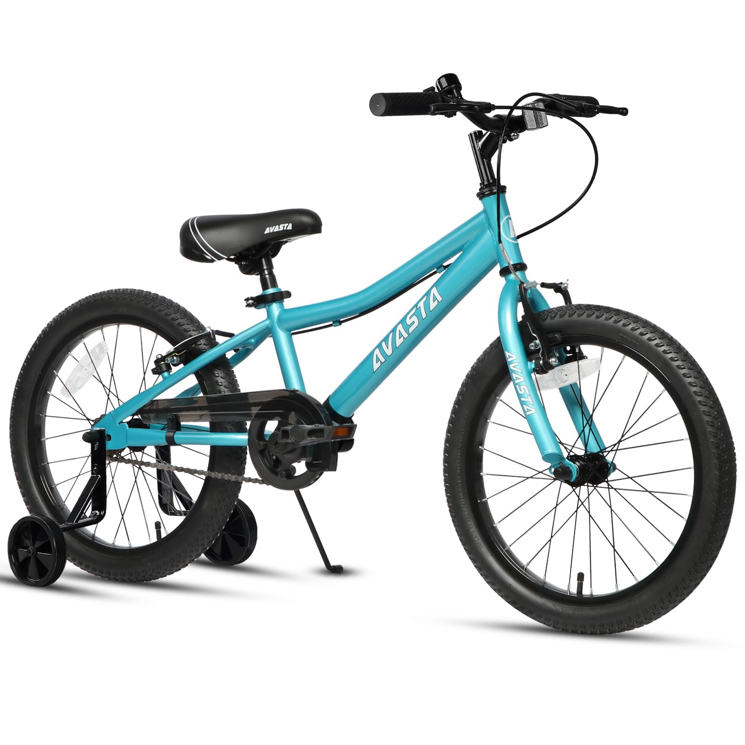 AVASTA 18 inch Kids Bike for 5 6 7 8 Years Old Little Kids Boys Girls with Dual Handbrakes & Kickstand and Adjustable Seat,Arctic