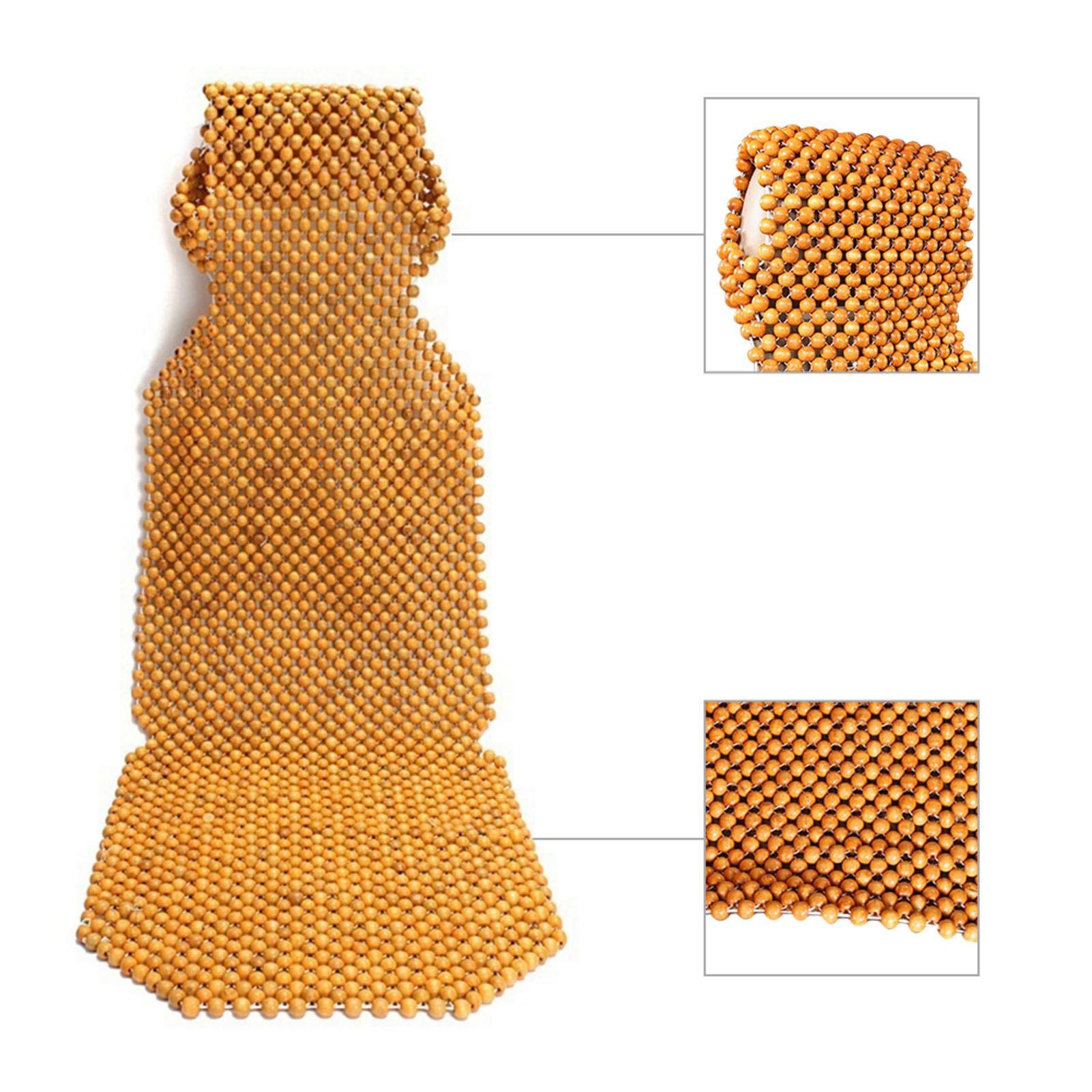 Autositzauflage Mit Holzkugeln - Lendenkissen Für Fahrer - Atmungsaktiv & Ergonomisch
