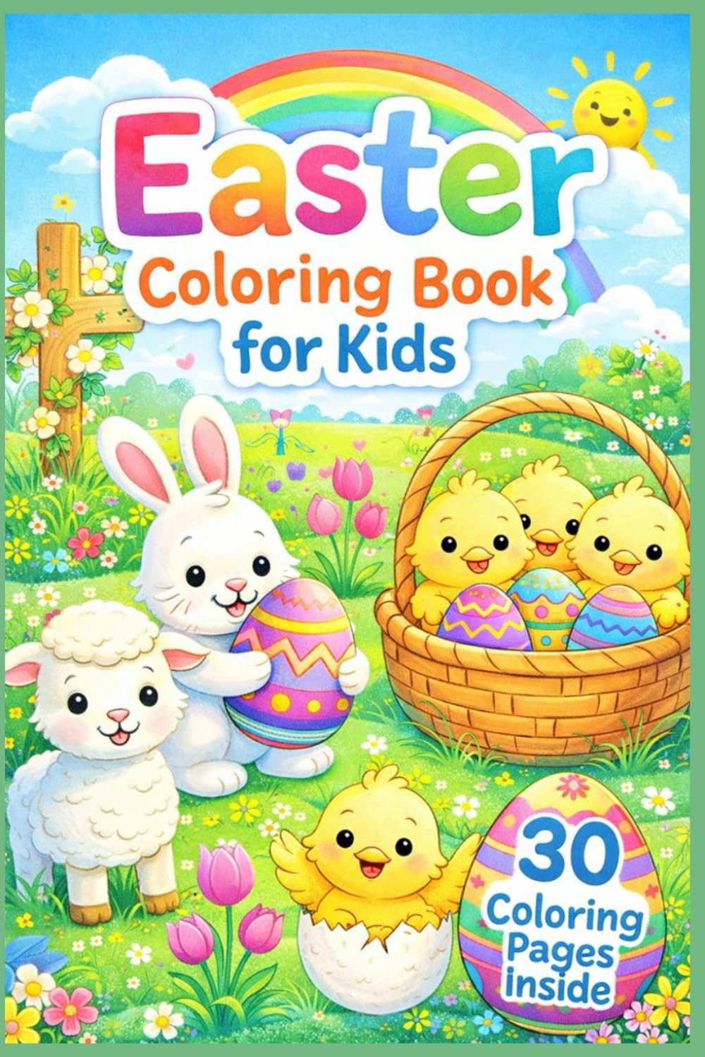 Easter Coloring Book for Kids - Cute and Simple Easter Pictures to Color: 30 Large Illustrations | Bunnies, Chicks & Lambs | Perfect for Ages 2–6