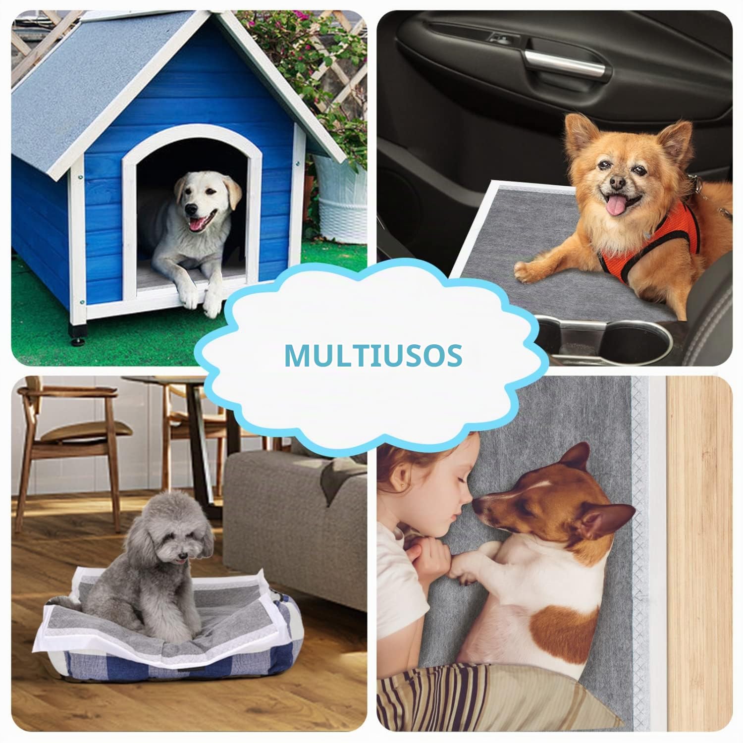Nobleza 300x Carbón Empapadores para Mascotas, Alfombras de Entrenamiento para Perros, Toallitas de Adiestramiento Cachorros, 60 x 60 cm, Tamaño Regular, 300 Unidades