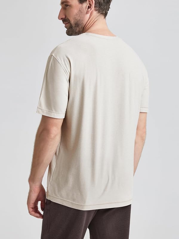 ODODOS Men's Performance T-Shirt - odSTRATUM Tech Tee, Ultra Soft Moisture Wicking UPF 50+ Fitness Shirts - The Ascent Series, Milkweed Heather, XX-Large by ODODOS - Used condition - Image 3