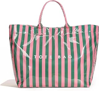 PVC Tote Bag for Women Jelly Beach Bag Top Handle Hobo Handbag