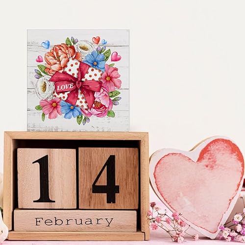 Vista 66 de Decoración de San Valentín, decoración del día de San Valentín, gnomos de San Valentín, camión, un camión cargado de amor, decoración de madera