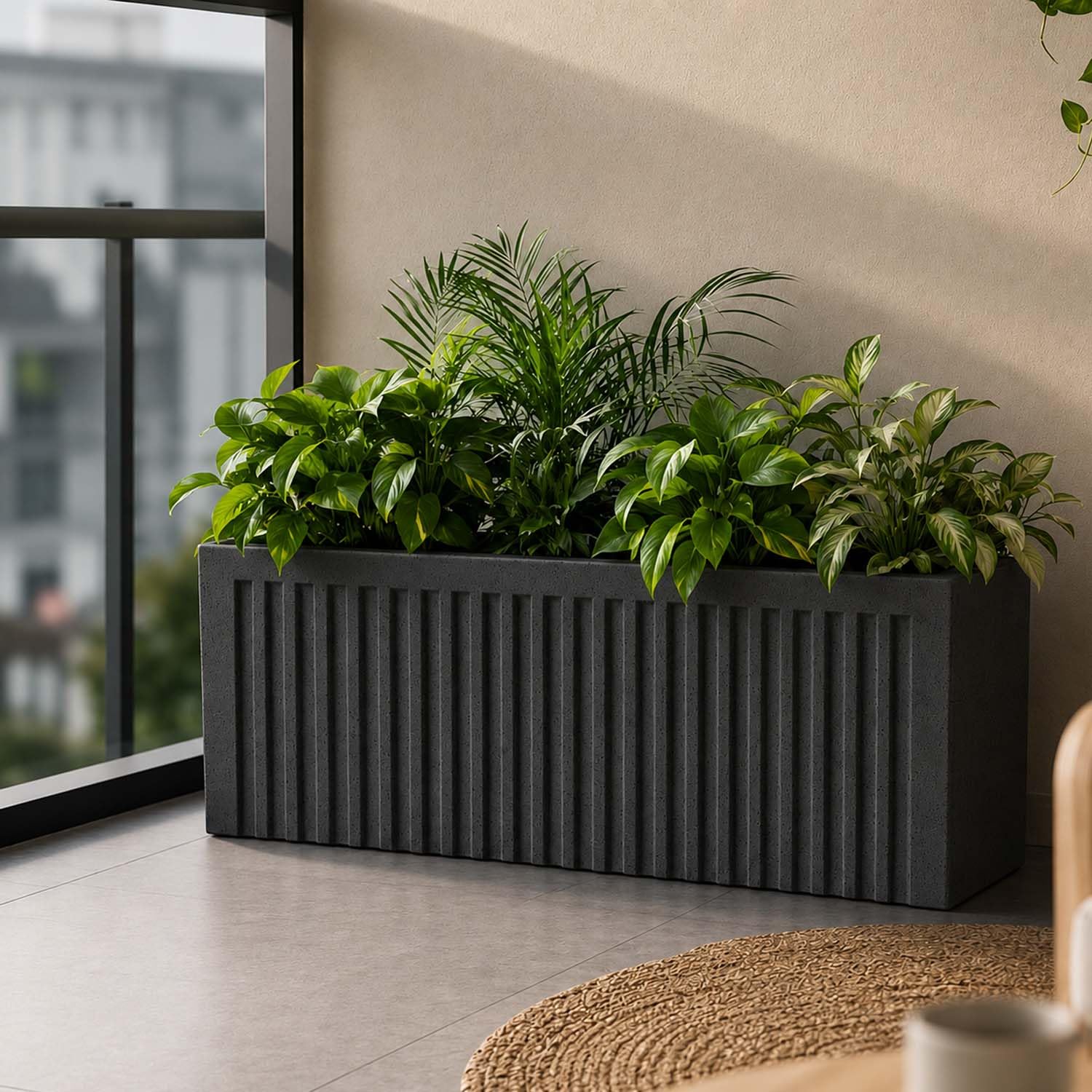 Go Hooked Rectangular Planter - Modern Stone Design -13
