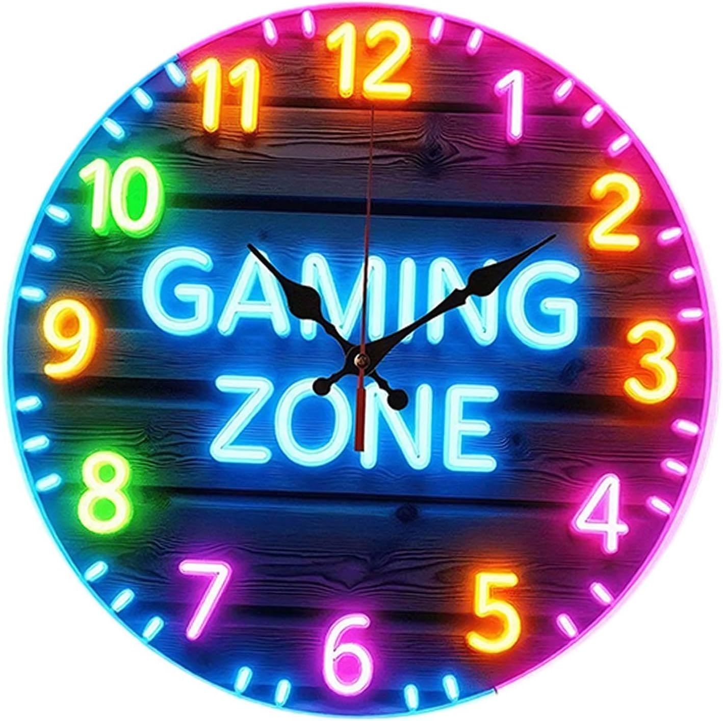 HouseVibe Gaming Wall Clock - 12 Inch Round Modern Gamer Decor for Game Room & Man Cave - Unique Gift- Diameter 25CM