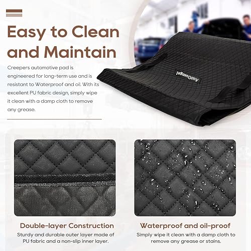 Miniatura 4 de Mechanic Creeper - Alfombrilla rodante con bolsa Storge, 60 x 28 pulgadas, cero espacio libre para todo terreno, alfombra de enredadera automática