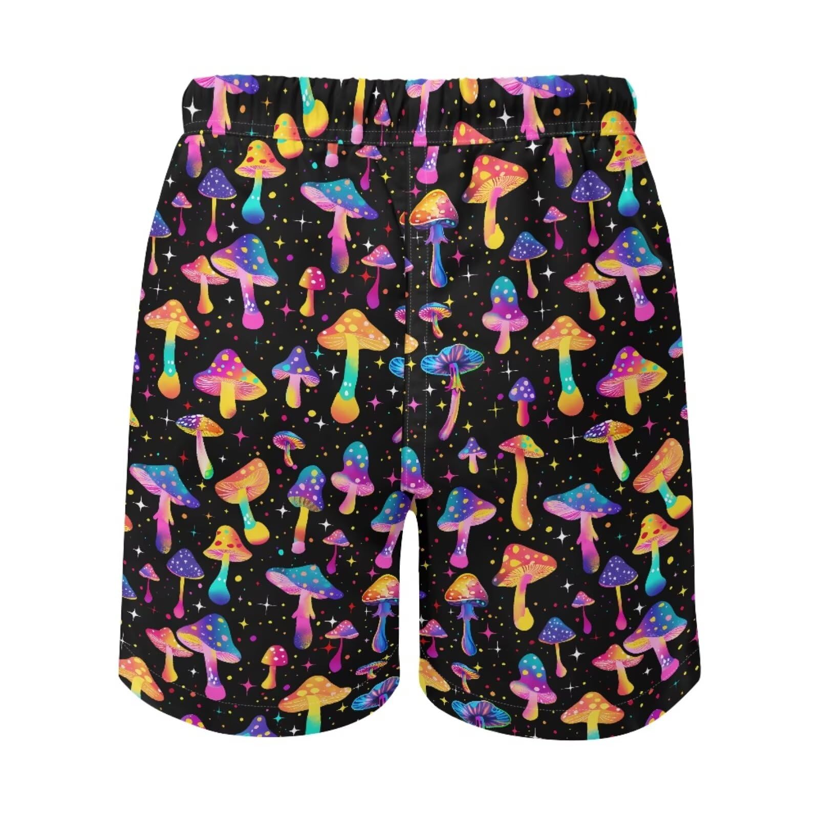 TOADDITDO Mushroom Drawstring Swim Trunks for Kids Drawstring Swimsuit Shorts with 2 Pockets Breathable Bathing Suit Shorts Beach Wear