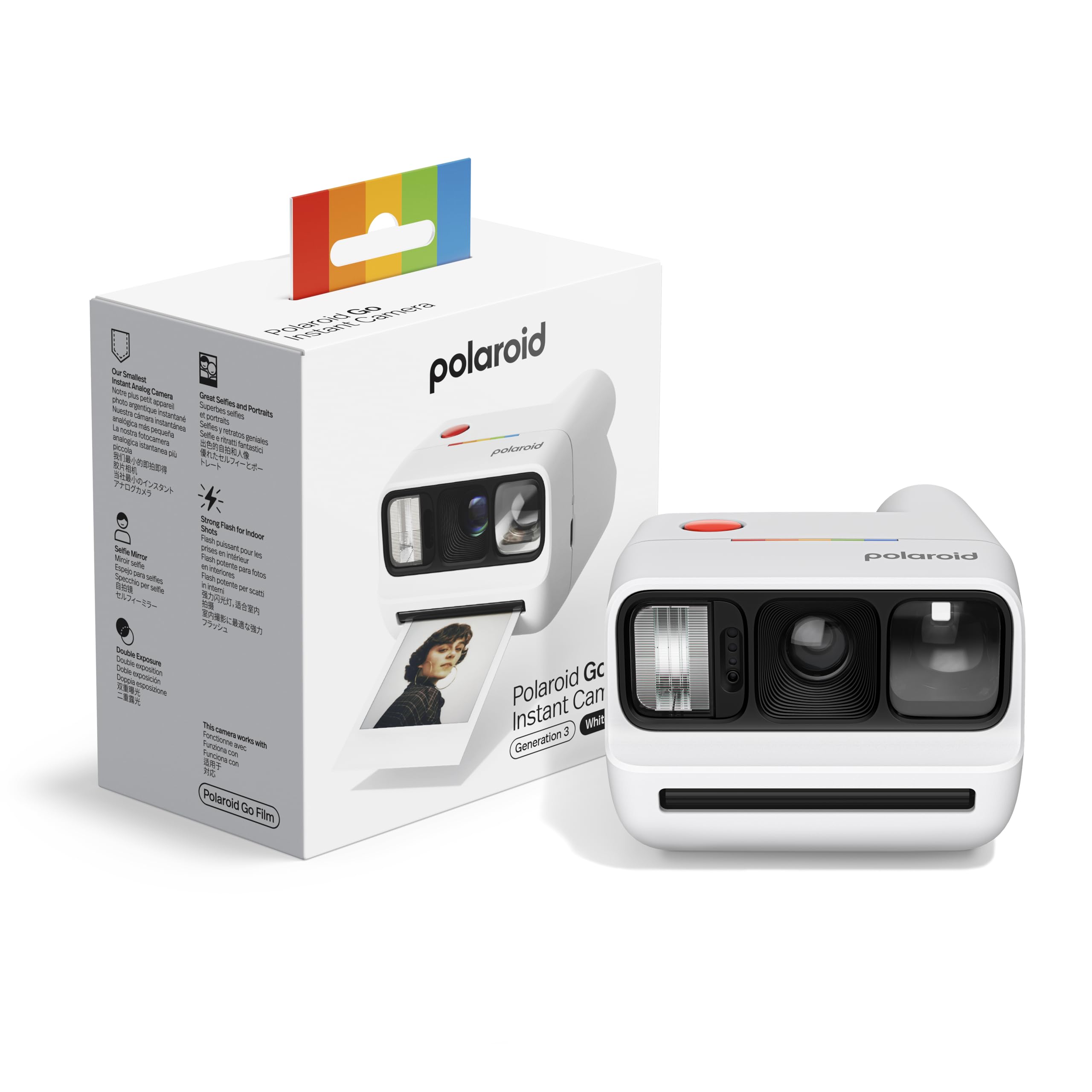 Polaroid Go Generation 3 – Mini Instant Film Kamera – weiß (9191) – nur kompatibel mit Go Film