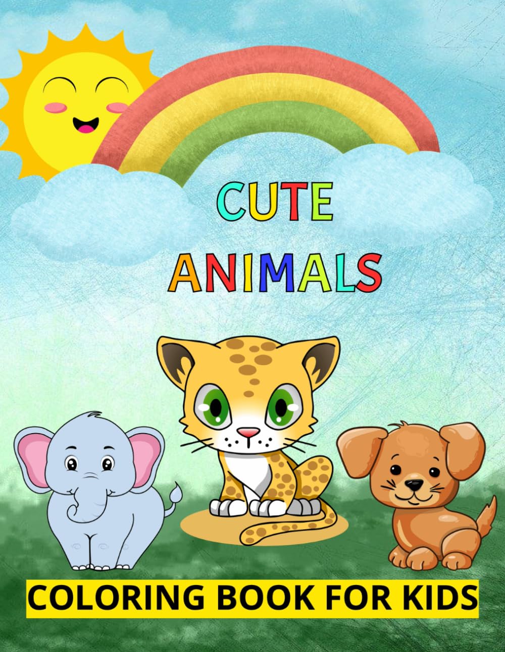 Animals Cute & Funny: Bold and Easy Coloring Book for Kids and Adults