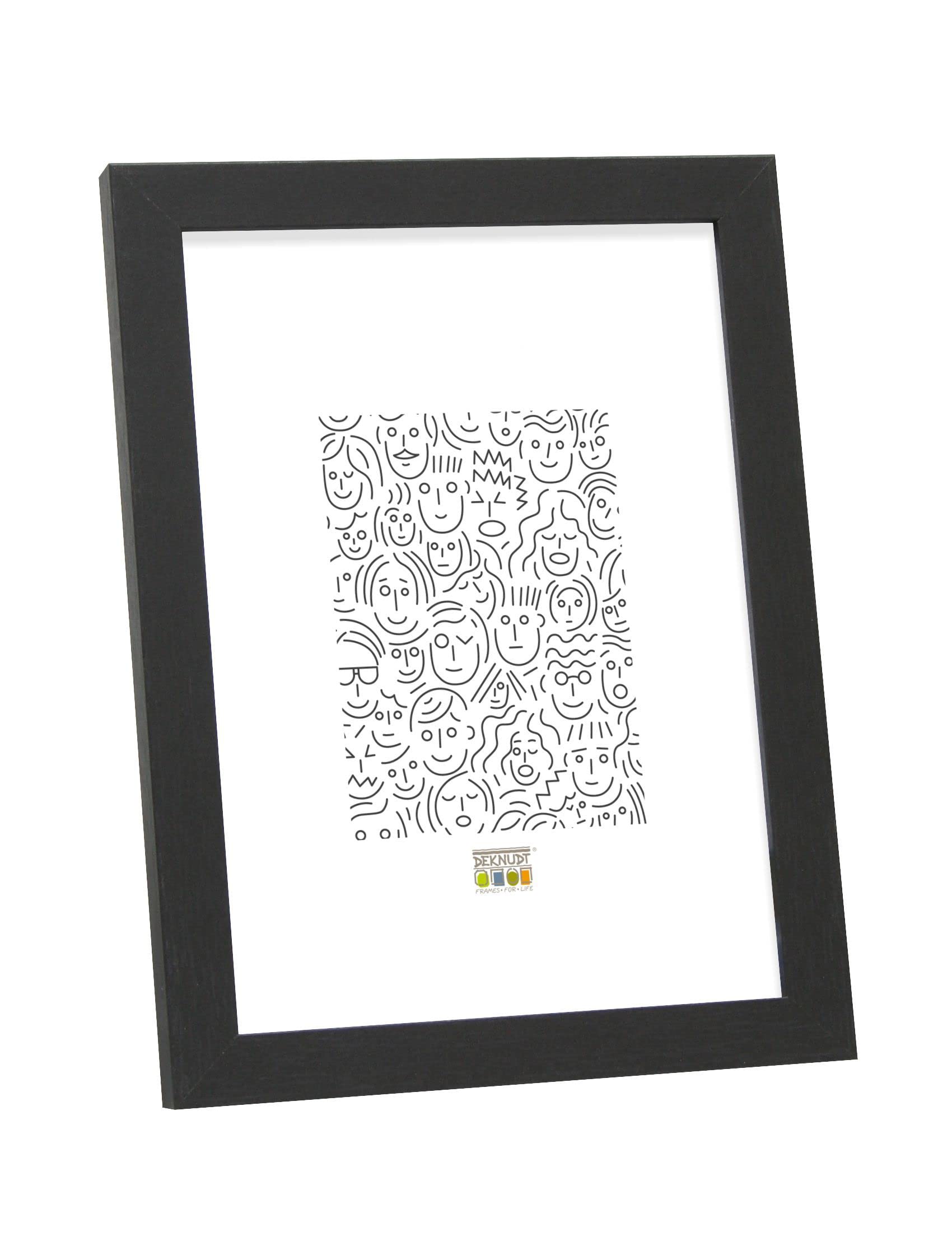 Deknudt Frames S44CF2-18.0X24.0 Basic Narrow Wood/MDF Photo Frame Black 27.2 x 21.2 x 1.33 cm