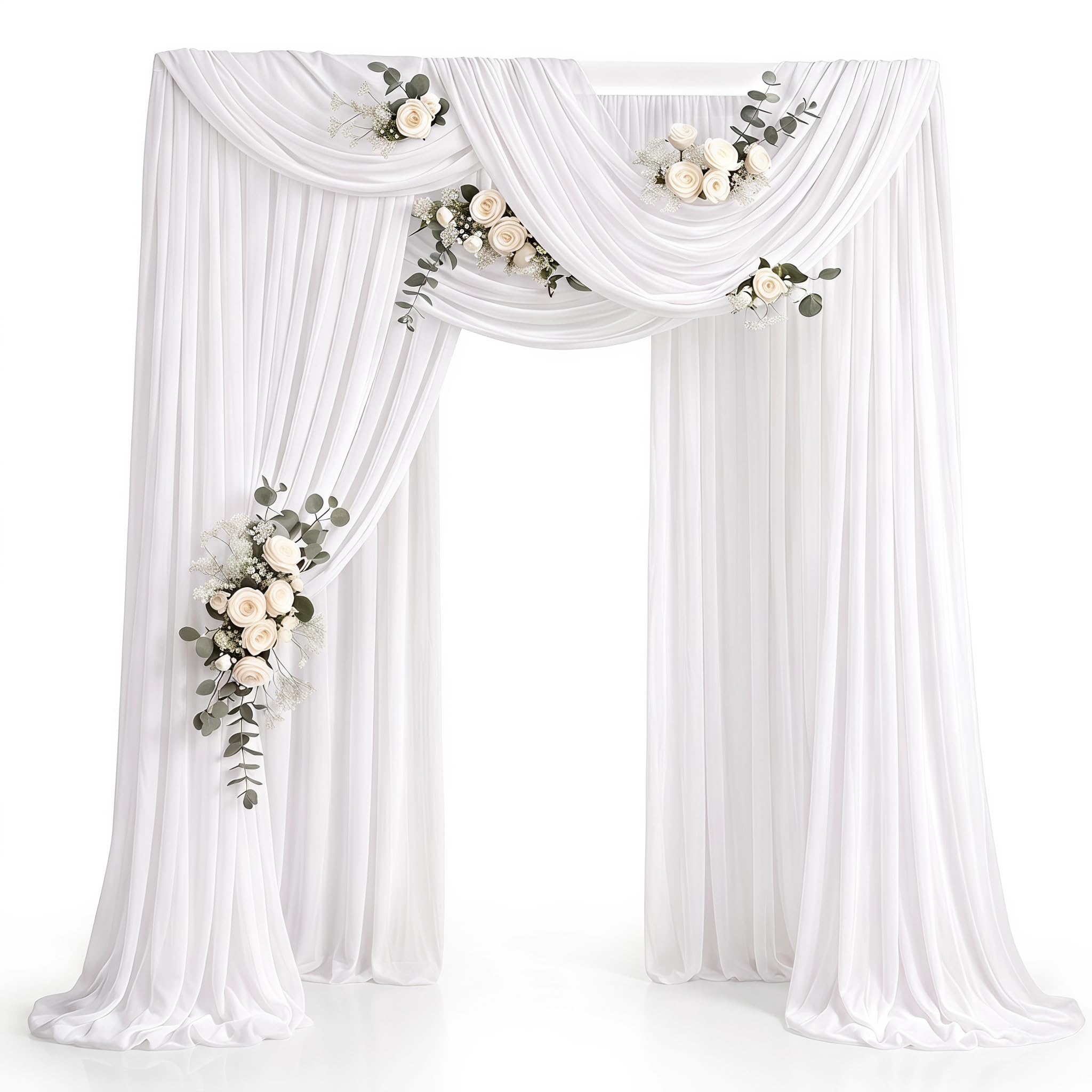 Wedding Arch Draping Fabric, Sheer Backdrop Curtains Arch Draping Fabric