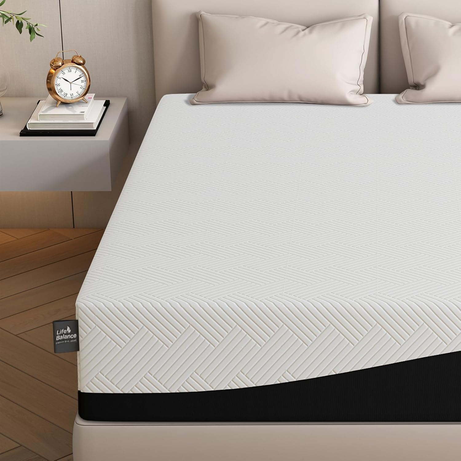 Twin Size Mattress 10 Inch, Cooling Gel Memory Foam Mattress for Back Pain, Motion Isolation, Pressure Relief, Fiberglass Free, CertiPUR-US Certified, Medium Firm Mattress in a Box White Twin 10 Inch