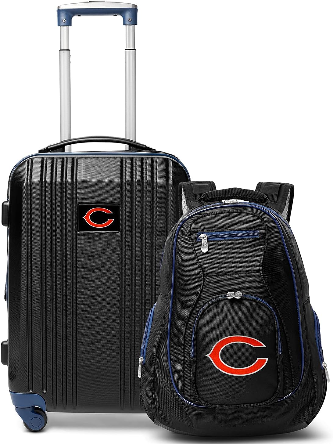 Denco Chicago Bears 2-Piece Luggage Set, Includes 21-inch Two-Tone Hardcase Spinner and 19" Laptop Backpack