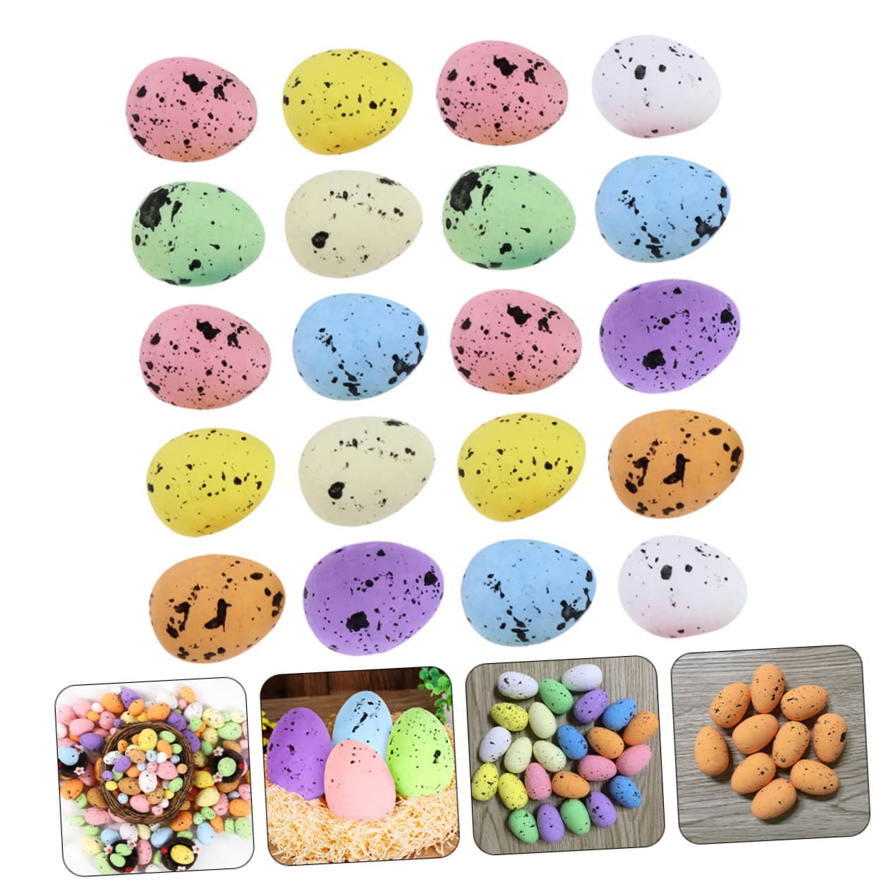 3 Set di Decorazioni Pasquali Allingrosso Set Leggero Finto Uova di Pasqua Imitazione Colorate 200 Pezzi * 3