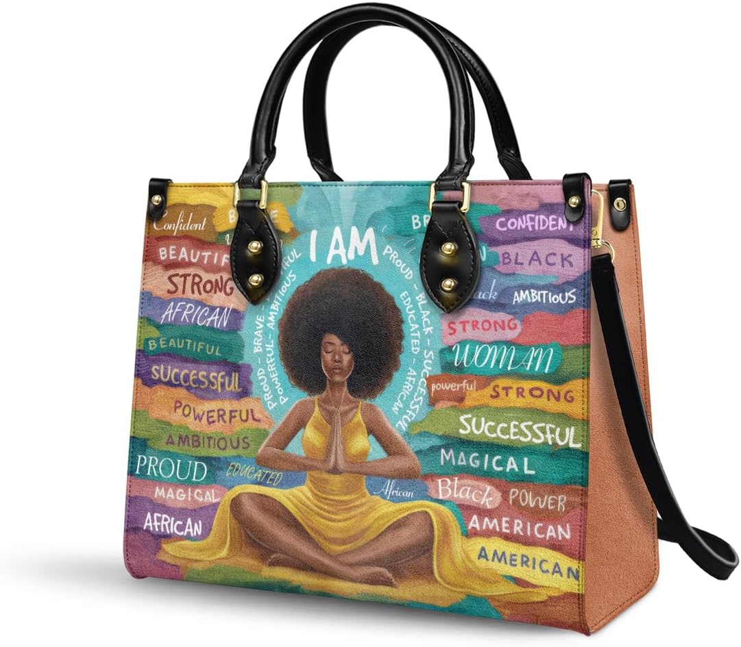 Afroyla African Black Women's Leather Bag, Premium Top-Grain Leather, Valentine's Day Gifts for Her, Wife, or Mother - Image 2