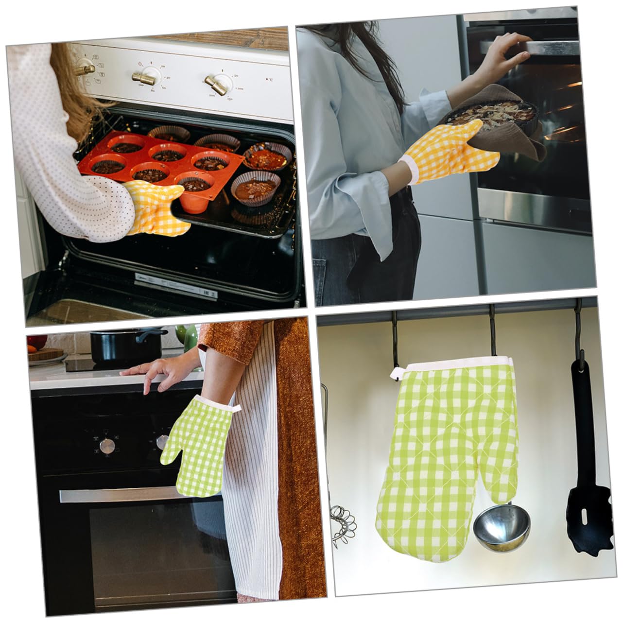 Maniques Résistantes la Chaleur Lot de 2 Protection des Mains en Polyester pour Cuisine et Micro-Ondes Lors la Cuisson Jardin