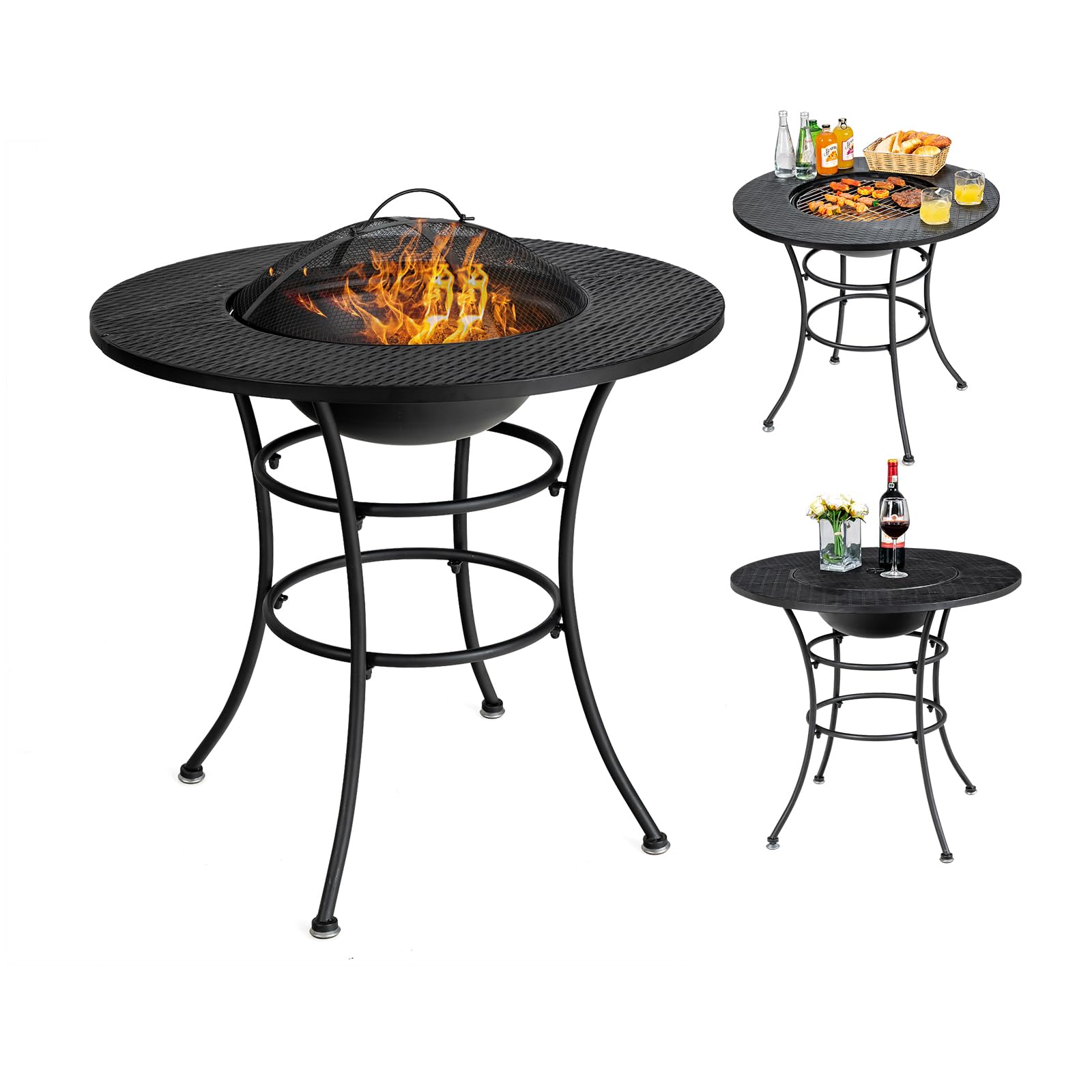 bonfire go outside x MMF コラボ　Foot Table Amazon.com : Giantex 4-In-1 Fire Pit Dining Table, 32