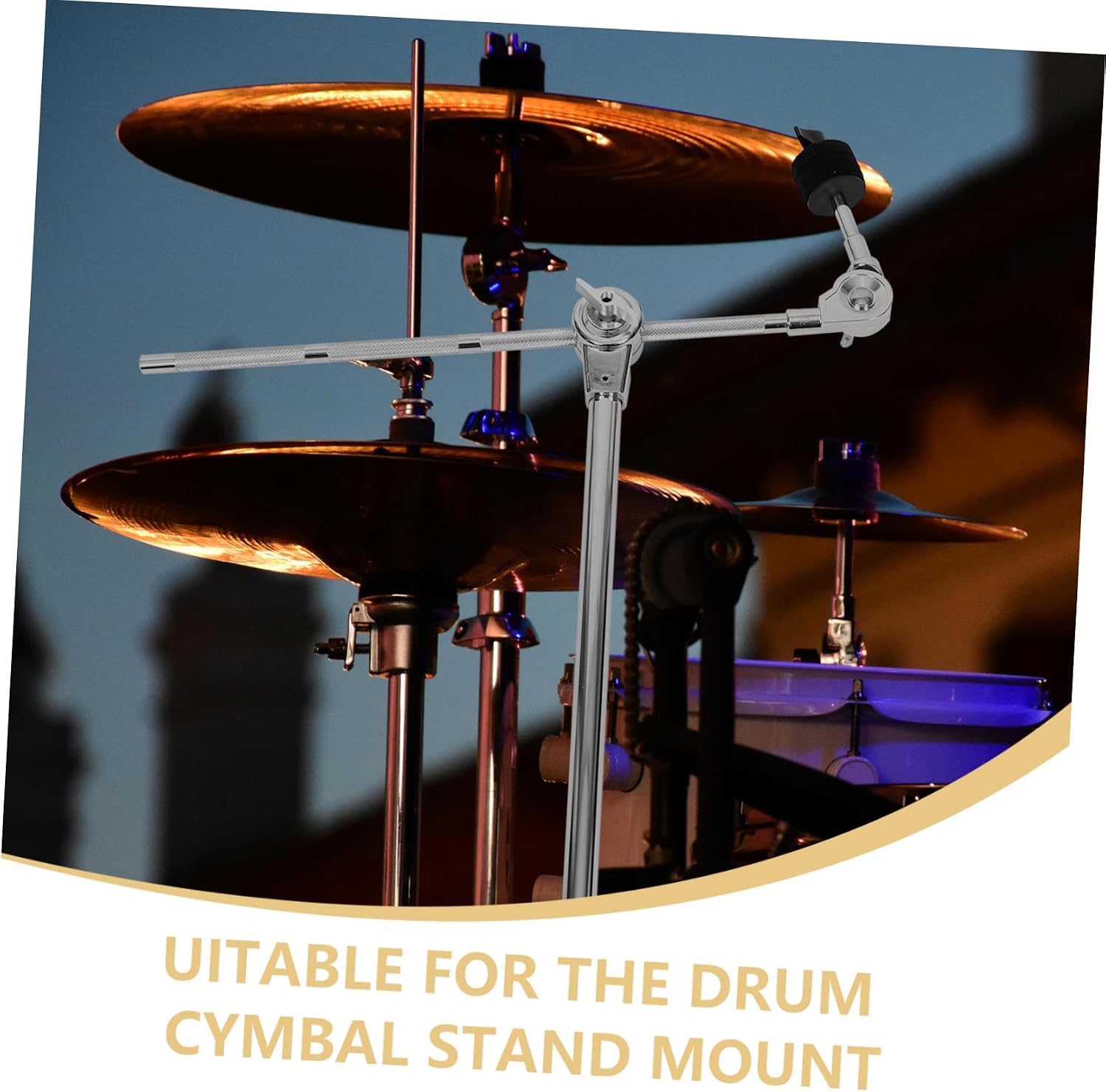 SHOWERORO Water Cymbal Stand Extension Holder Adjustable Cymbal Arm Mount Drum Accessory