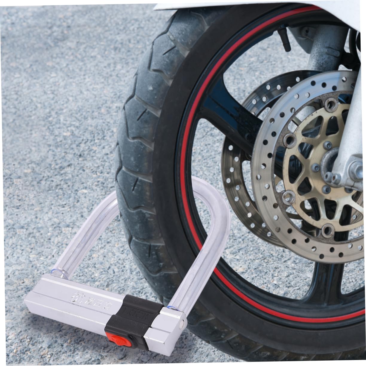 Sosoport 1pezzi Lucchetto Catena Antifurto Per Bici Accessorio Robusto Per Mountain Bike Lucchetto u Per Sicurezza All Aperto Resistente e Durevole