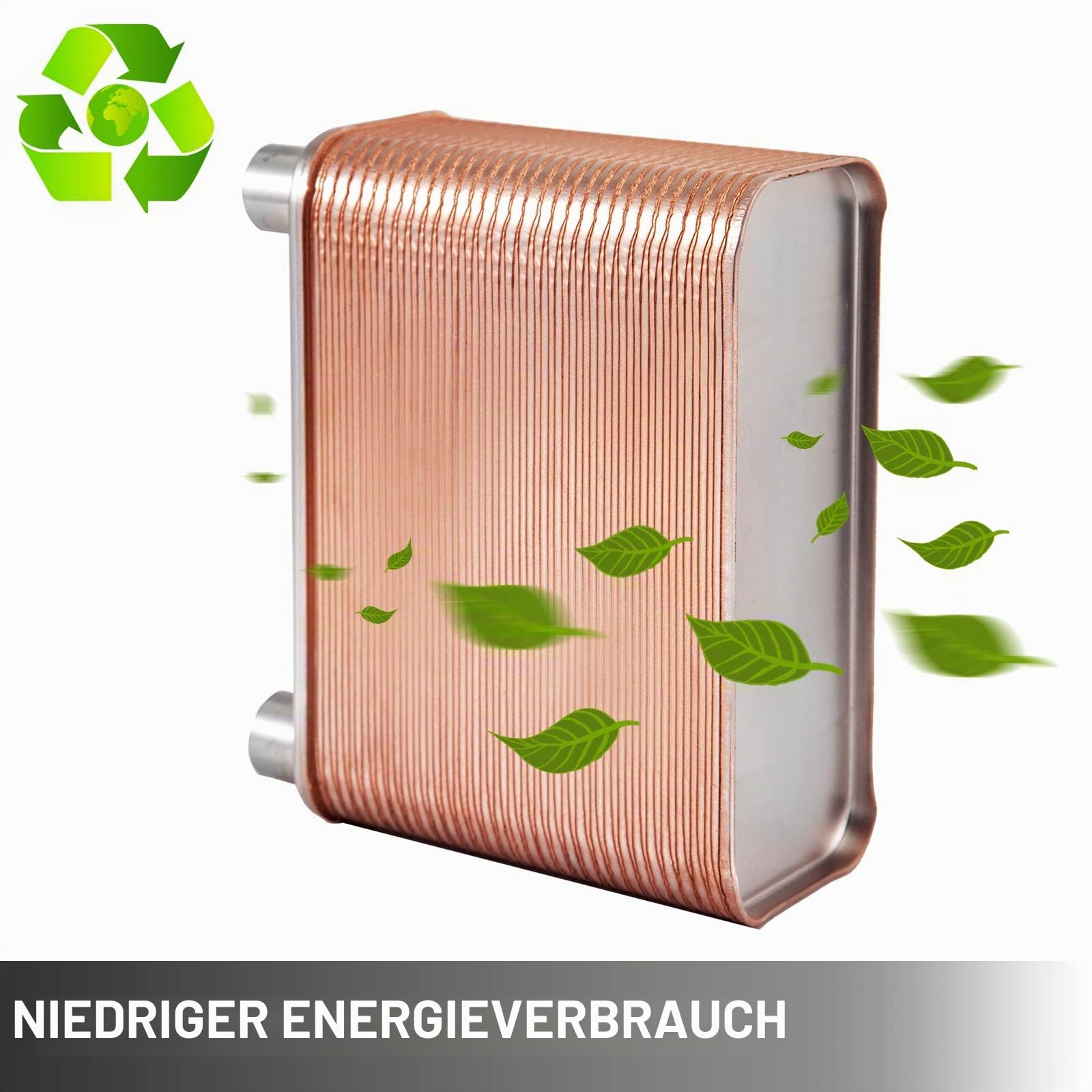 BestEquip Plattenwärmetauscher Edelstahl B12-60,Wärmetauscher 60, Plattenwärmetauscher 3,0 MPa, Wärmetauscher heizung, Silber