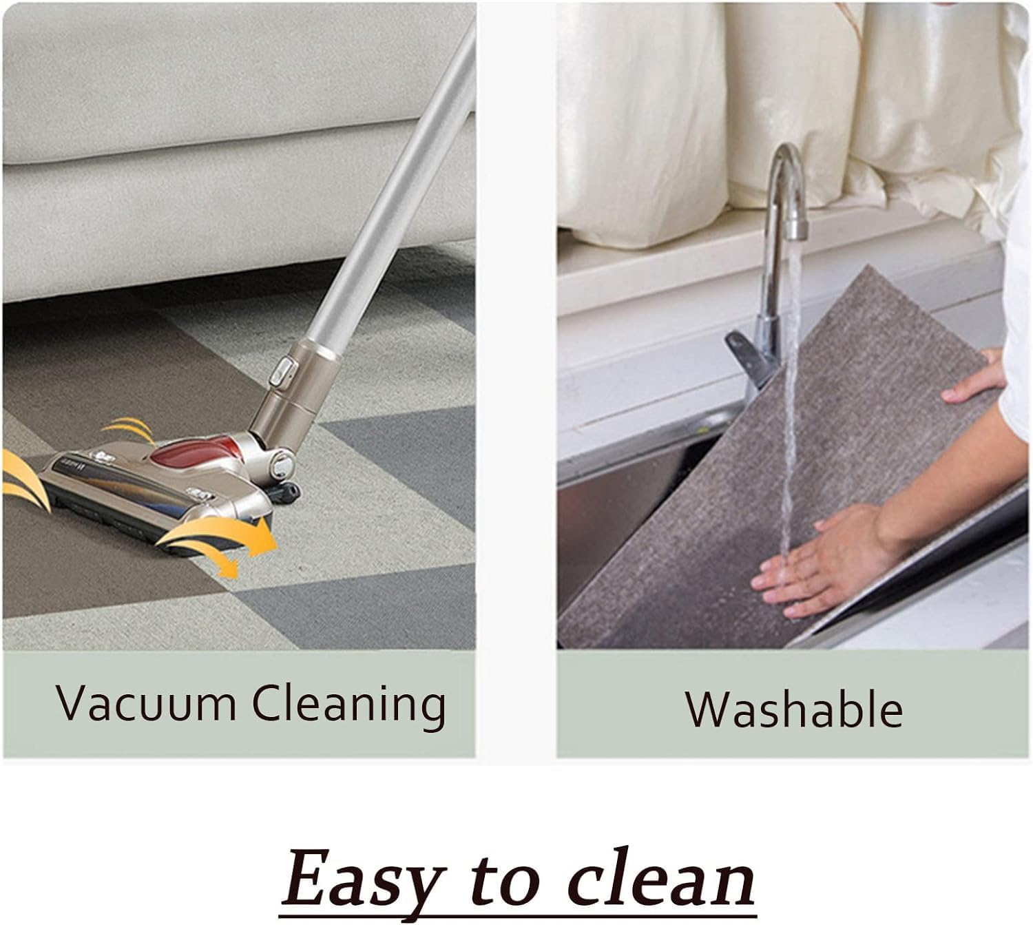 Self Adhesive Carpet Tiles PeelStick Carpet,30pcs Washable Self-Adhesive Carpet Tiles,Easy to Install,Noise Reducing,for Smooth Floor45*45cm(White+Green)